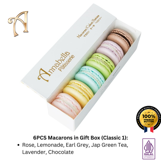 6PCS Macarons in Gift Box (Classic 1) | Special Price Rp58.000
