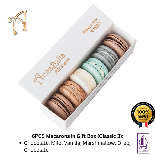 6PCS Macarons in Gift Box (Classic 3) | Special Price Rp58.000
