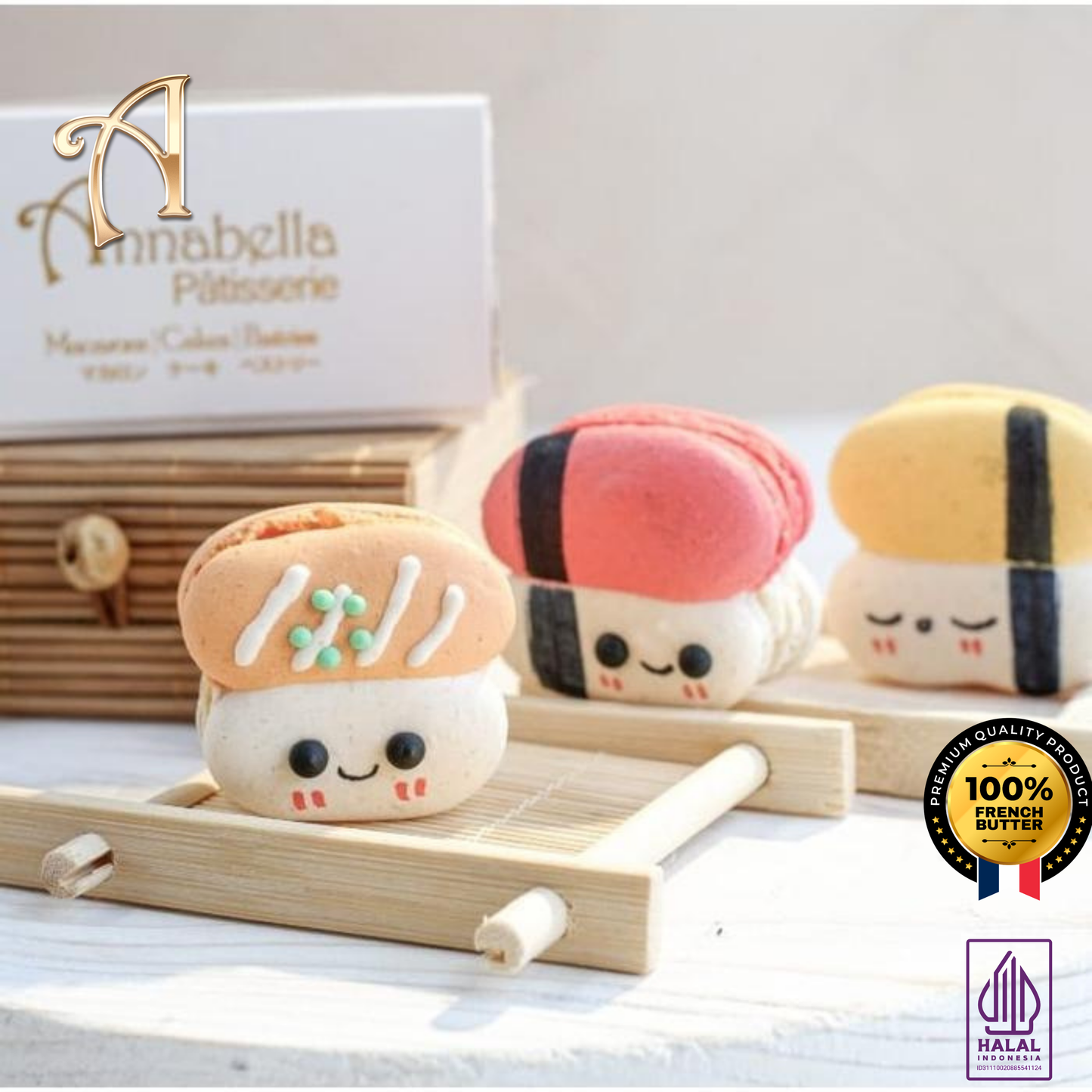3PCS Kawaii Sushi Macarons in Gift Box | Special Price Rp48.000