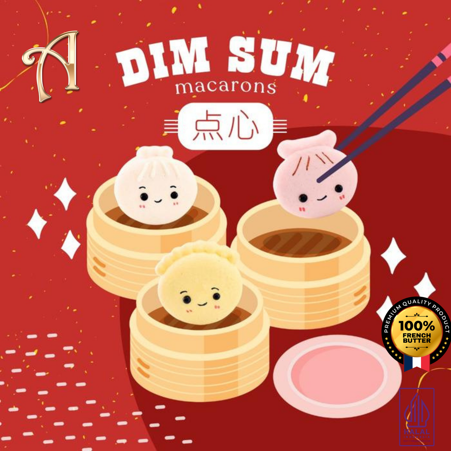 3PCS Dimsum Macarons in Gift Box | Special Price Rp48.000